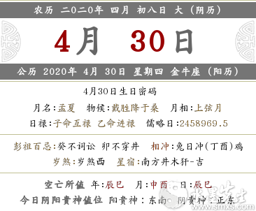 2020年四月初八日期 阳历几月几日 日子好吗 水墨先生